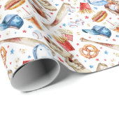 Baseball-Muster Geburtstagswrapping Paper Geschenkpapier (Rolleneckpunkt)