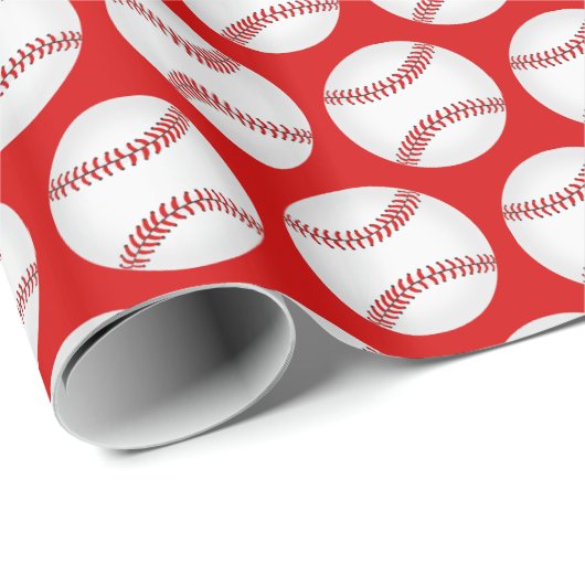 Baseball-Muster Geschenkpapier (Rolleneckpunkt)