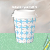 Baseball-Muster Hellblaue Papiertasse Pappbecher