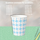 Baseball-Muster Hellblaue Papiertasse Pappbecher