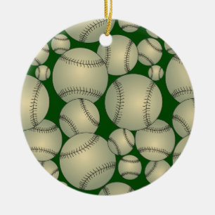 Baseball-Muster Keramik Ornament