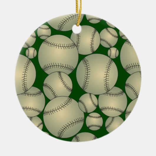 Baseball-Muster Keramik Ornament (Vorne)