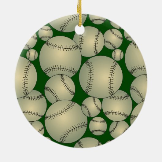 Baseball-Muster Keramik Ornament (Hinten)