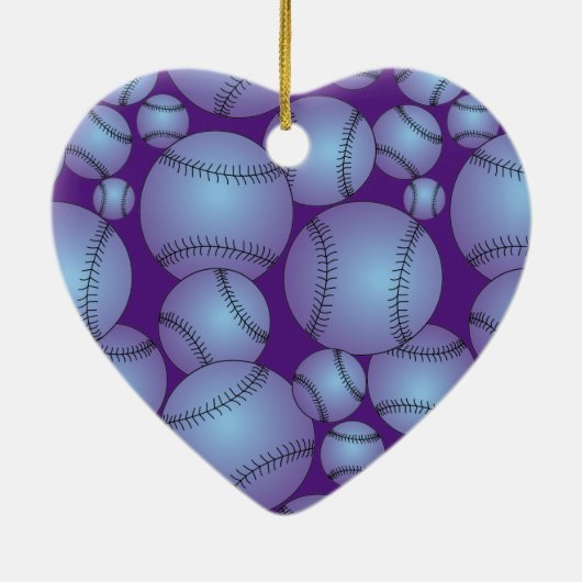 Baseball Muster Keramik Ornament (Hinten)