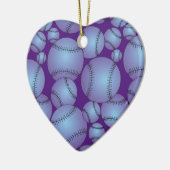 Baseball Muster Keramik Ornament (Links)