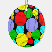 Baseball Muster Keramik Ornament (Links)