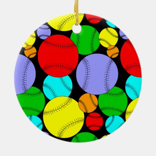 Baseball Muster Keramik Ornament (Hinten)