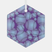 Baseball Muster Keramik Ornament Aus Glas (Vorderseite)