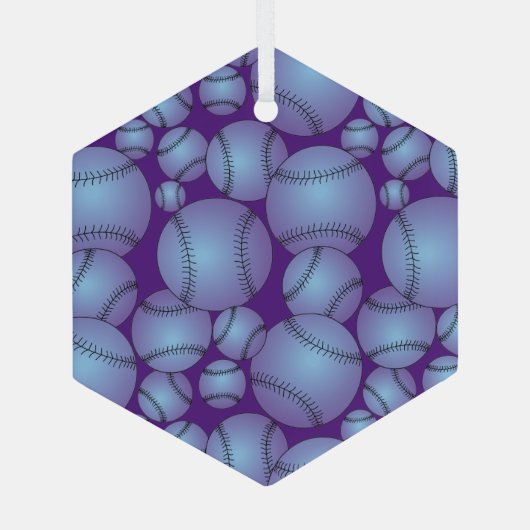 Baseball Muster Keramik Ornament Aus Glas (Rückseite)