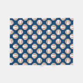 Baseball-Muster-Königsblau-Sport-Thema Fleecedecke (Vorderseite (Horizontal))