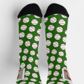 Baseball-Muster mit Foto - Teamsport-Grün Socken (Oben)