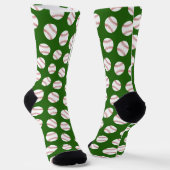 Baseball-Muster mit Foto - Teamsport-Grün Socken (Gewinkelt)