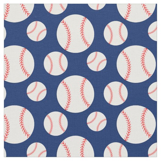 Baseball-Muster Navy Blue Background Stoff (Nahaufnahme)