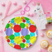 Baseball-Muster Pappteller (Party)