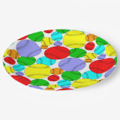 Baseball-Muster Pappteller (Schrägansicht)