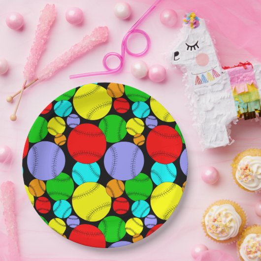 Baseball-Muster Pappteller (Party)
