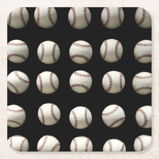 Baseball-Muster Rechteckiger Pappuntersetzer (Vorderseite)