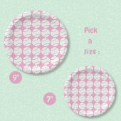 Baseball-Muster Rosa Papierplatte Pappteller