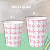 Baseball-Muster Rosa Papiertasse Pappbecher