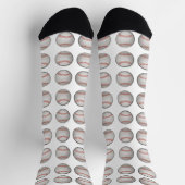 Baseball-Muster weißer Hintergrund Socken (Oben)