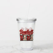 Baseball-Mutter Acryltrinkbecher (Rückseite)