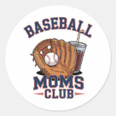 Baseball Mütter Club Muttertag Runder Aufkleber (Vorderseite)
