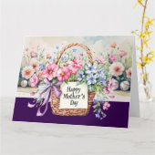 Baseball-Muttertag mit Blumenkorb Karte (Gelbe Blume)