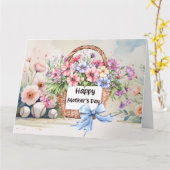 Baseball Muttertag mit Blumenkorb Karte (Gelbe Blume)