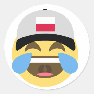 Baseball-Mütze Polens Emoji Runder Aufkleber
