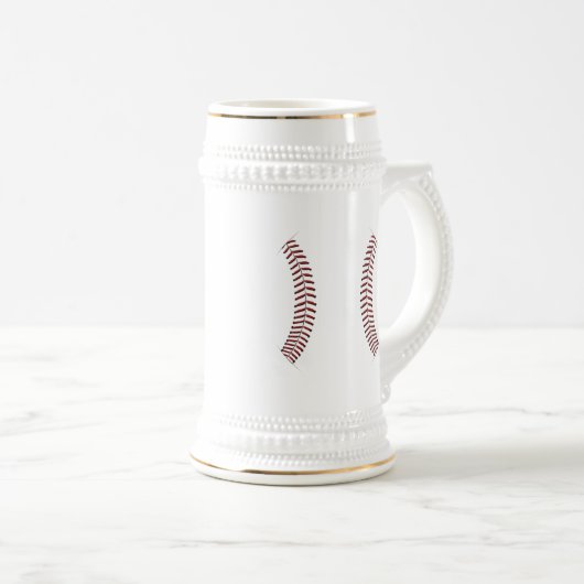 Baseball-Nähen Bierglas (VorderseiteRechts)