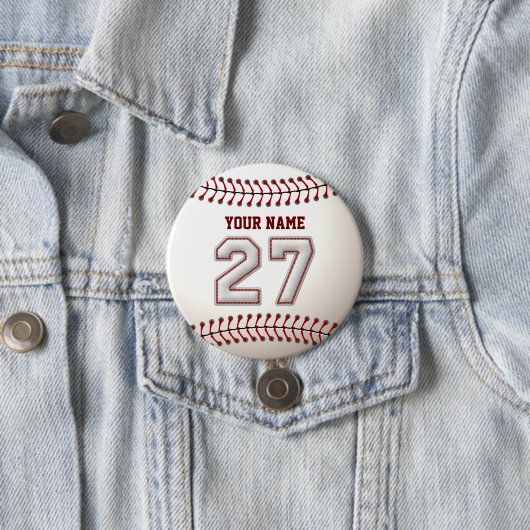 Baseball näht Spieler Nr. 27 und individuellen Button (Beispiel)