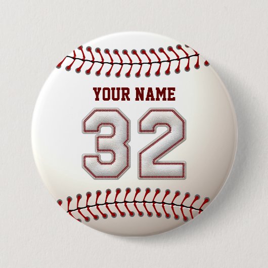 Baseball näht Spieler Nr. 32 und individuellen Button (Vorderseite)