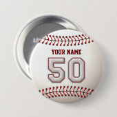 Baseball näht Spieler Nr. 50 und individuellen Button (Vorne & Hinten)