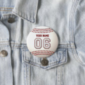 Baseball näht Spieler Nr. 6 und individuellen Button (Beispiel)