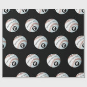 Baseball-Name für die benutzerdefinierte Monografi Geschenkpapier (Flach)