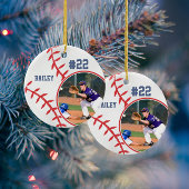 Baseball Name Jersey Nummer Foto Keepake Keramik Ornament