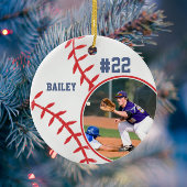 Baseball Name Jersey Nummer Foto Keepake Keramik Ornament
