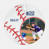 Baseball Name Jersey Nummer Foto Keepake Ornament Aus Metall (Rückseite)