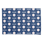 Baseball Name Pattern Navy Blue Kissenbezug (Vorderseite)