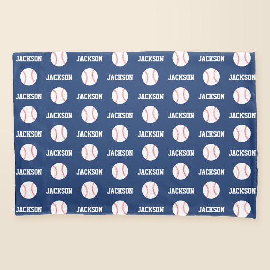 Baseball Name Pattern Navy Blue Kissenbezug
