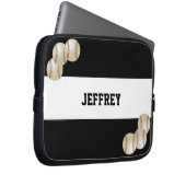 Baseball, Name, Schwarzweiß-Computer Laptopschutzhülle (Vorne Rechts)