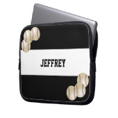 Baseball, Name, Schwarzweiß-Computer Laptopschutzhülle (Vorderseite Links)