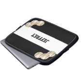 Baseball, Name, Schwarzweiß-Computer Laptopschutzhülle (Vorne Knopf)