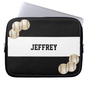 Baseball, Name, Schwarzweiß-Computer Laptopschutzhülle