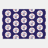 Baseball | Name und Nummer Geschenkpapier Set (Vorderseite)