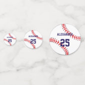 Baseball | Name und Nummer Konfetti (Vorderseiten)