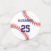 Baseball | Name und Nummer Konfetti (Klein Vorderseite)