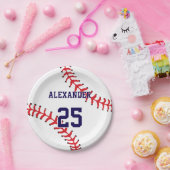 Baseball | Name und Nummer Pappteller (Party)