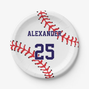 Baseball   Name und Nummer Pappteller