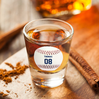 Baseball-Name und -Nummer Personalisiert Schnapsglas